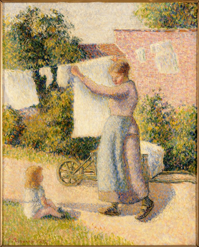 C. Pissarro, Femme étendant du linge, musée d'Orsay